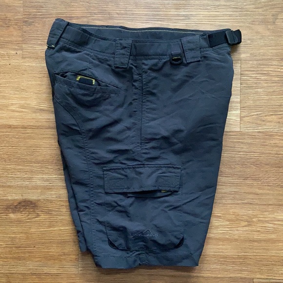 Eddie Bauer Men's Sport Belted Nylon Khaki Outdoor Cargo Shorts Size 30 Gray - Picture 3 of 8